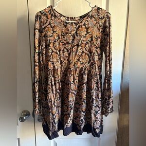 Floral Long Sleeve Tunic Top or Dress